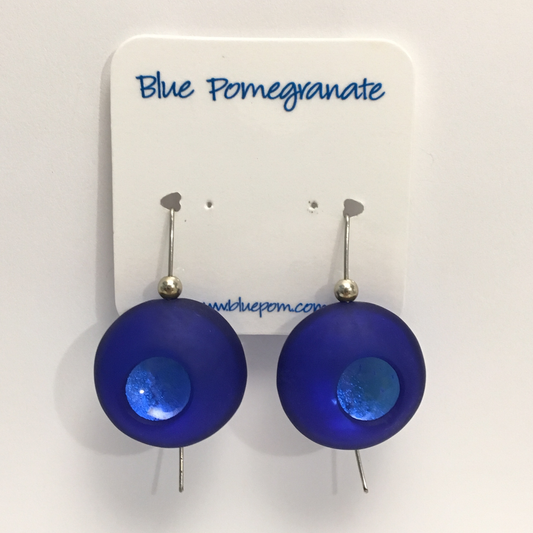 Cobalt Atomic Orb Earrings by Dolores Barrett - © Blue Pomegranate Gallery