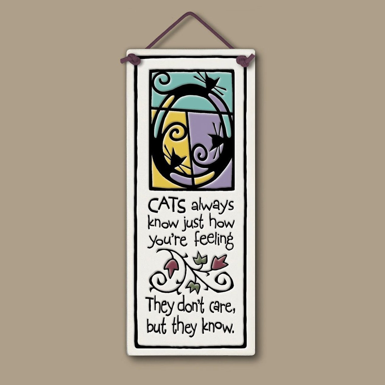 Flat Plaque 'Cats Always Know" by Michael Macone - © Blue Pomegranate Gallery