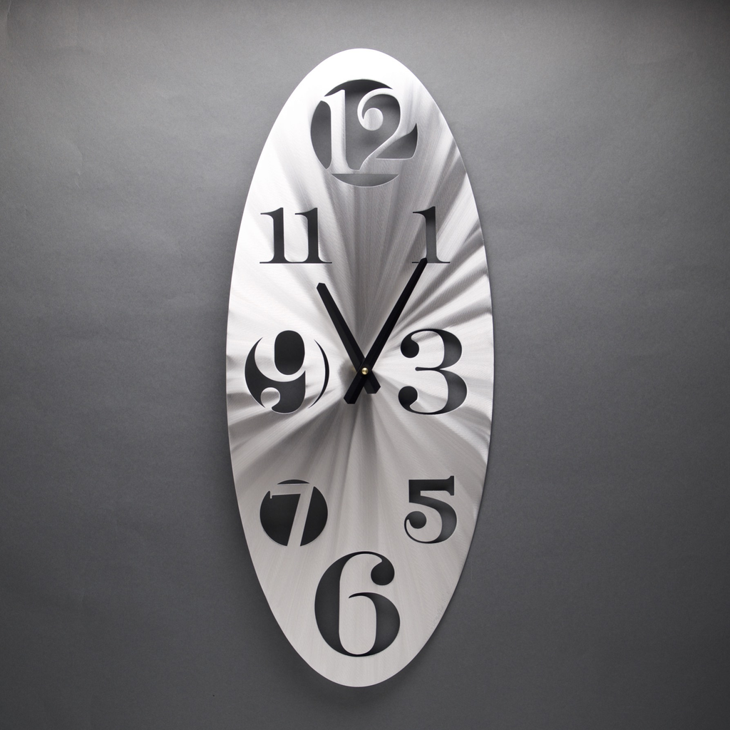 Vertical Oval Clock by Sondra Gerber - © Blue Pomegranate Gallery