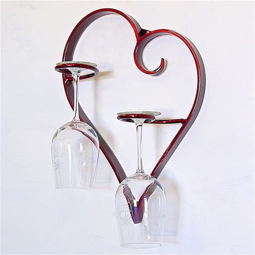 Cuore e vino Wine glass holder- Red- by Patrick Neuwirth - © Blue Pomegranate Gallery