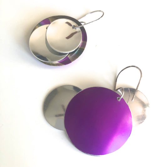 Anodized Aluminum, Sterling Silver Earrings by Jon Klar - © Blue Pomegranate Gallery