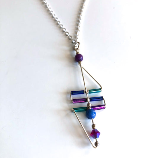 Art Deco Necklace Cobalt/Purple Bead by Mary Kahmann - © Blue Pomegranate Gallery