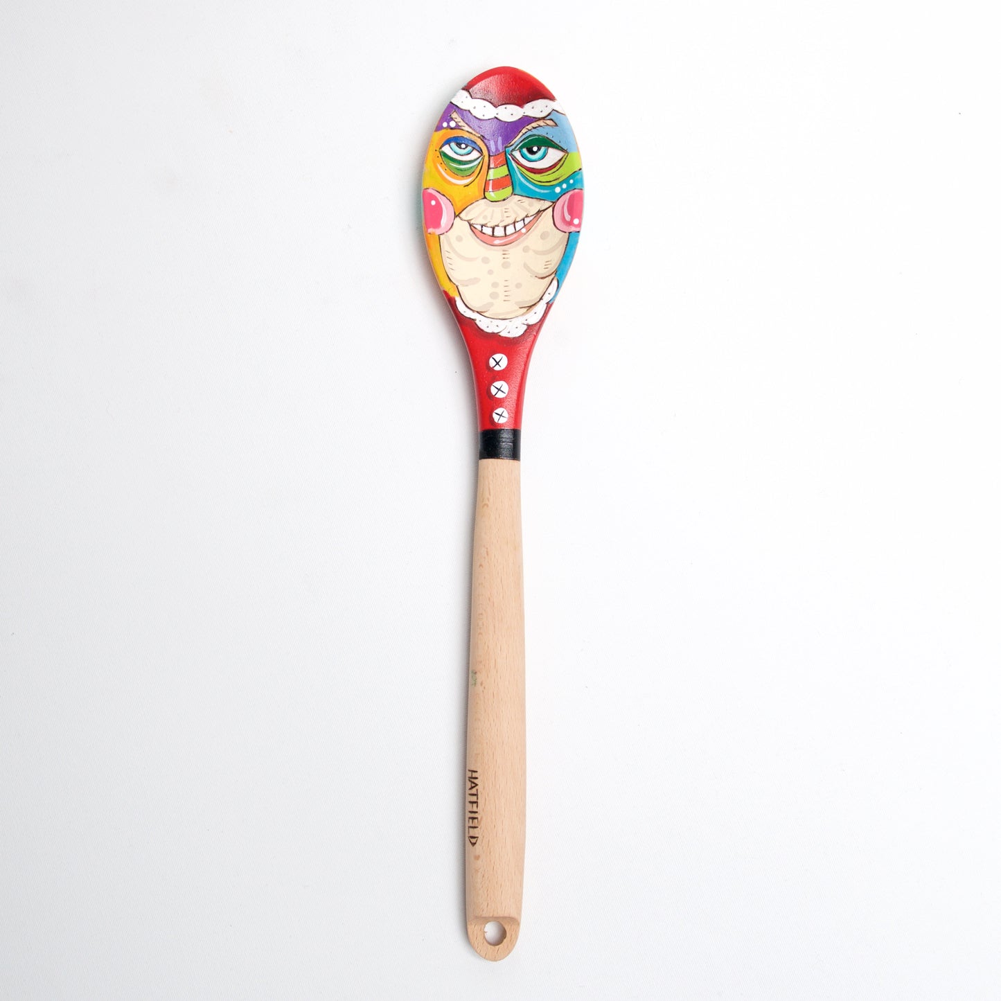 Santa Funny Face wood spoons by Linda Hatfield - © Blue Pomegranate Gallery