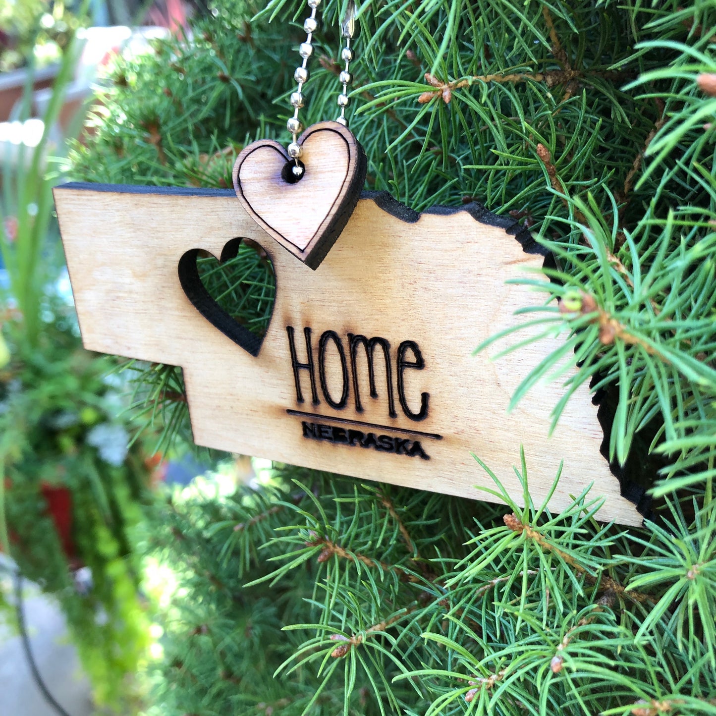 Nebraska Wood Ornament by Marcus Wiliams - © Blue Pomegranate Gallery