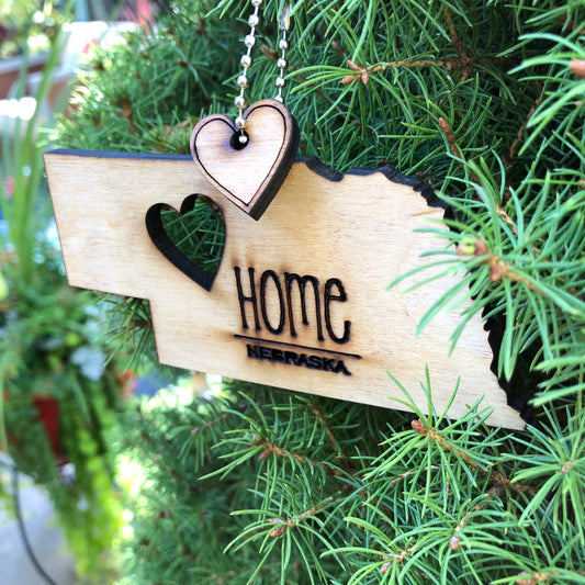 Nebraska Wood Ornament by Marcus Wiliams - © Blue Pomegranate Gallery