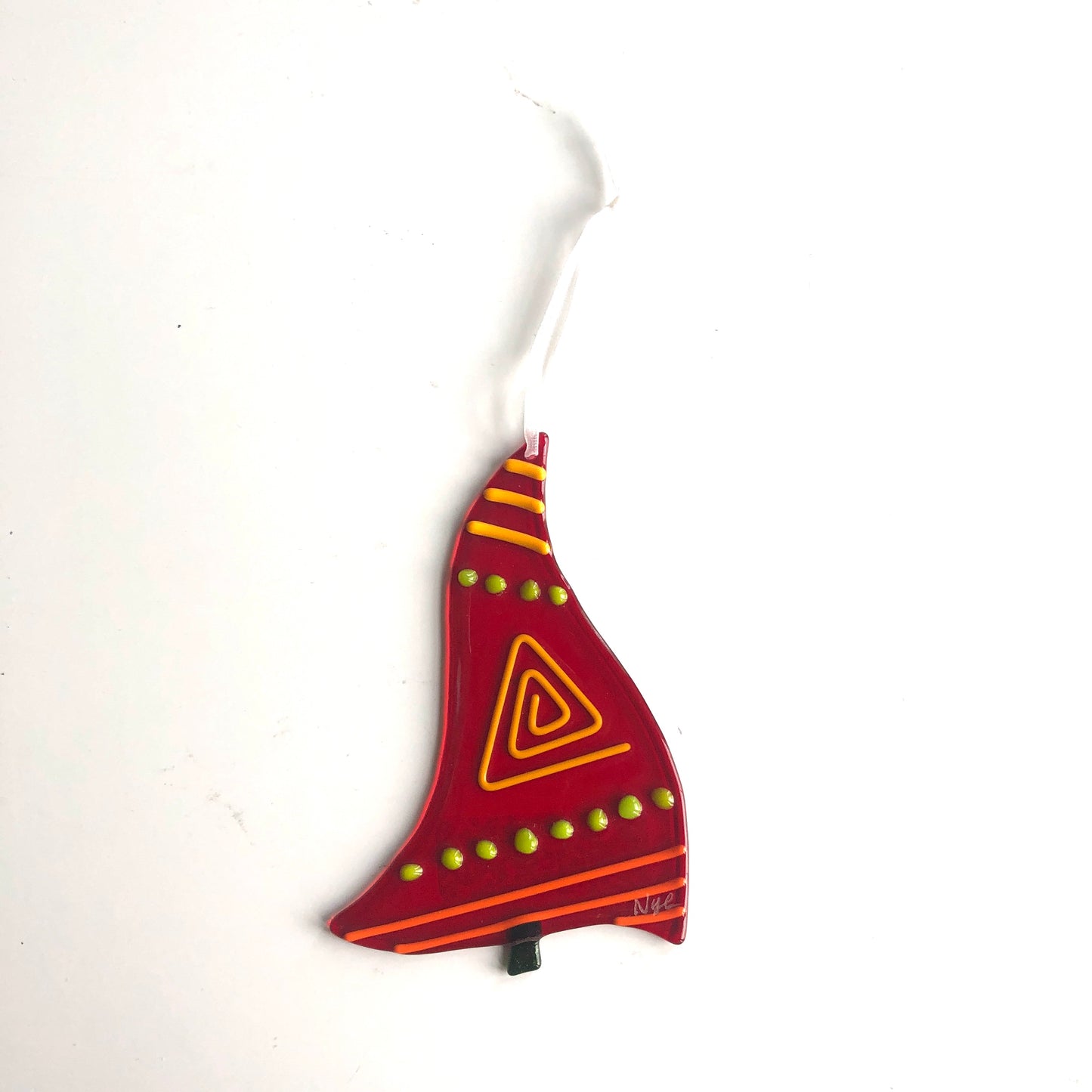JC-5"Short Dancing Tree Glass Ornament by Anne Nye - © Blue Pomegranate Gallery