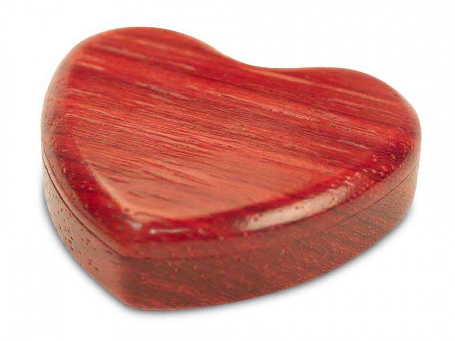 Magnetic Catch Box Padauk Small Heart 5/8 x 1-7/8 x 2-1/8 - © Blue Pomegranate Gallery