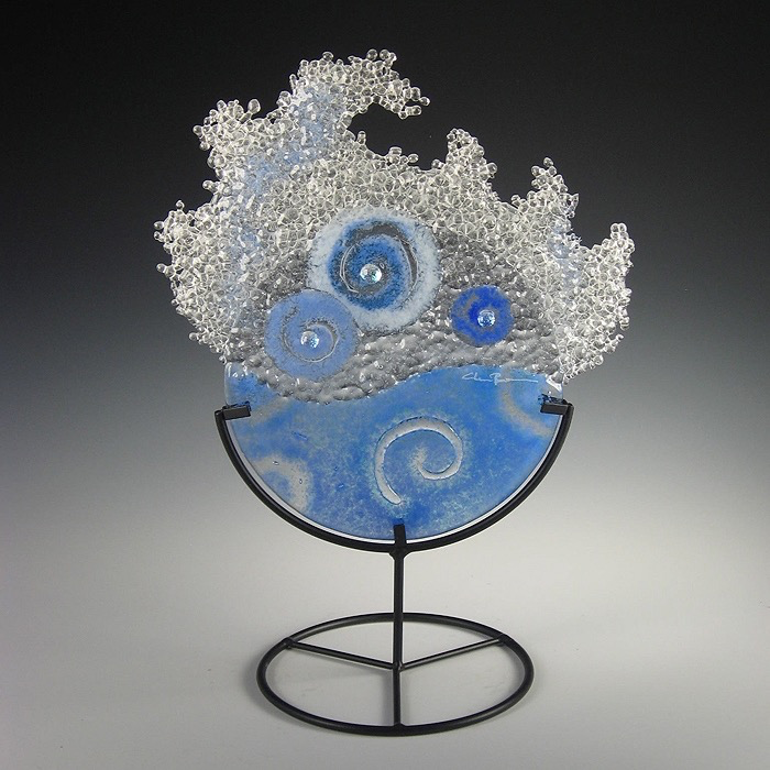 Mini Cobalt Splash in stand by Charlotte Behrens - © Blue Pomegranate Gallery