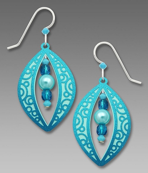 7675 Aqua Turquiose Morrocan Filigree Earrings by Barbara MacCambridge - © Blue Pomegranate Gallery
