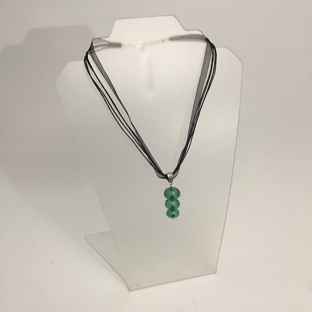 Green 3 Bubble Glass Bead Necklace by Charmaine Jackson - © Blue Pomegranate Gallery