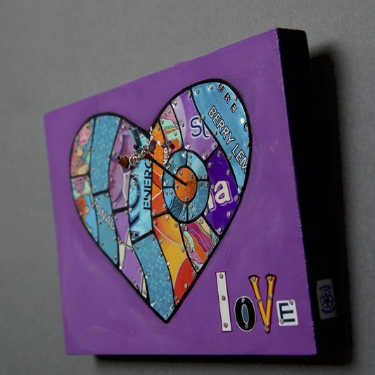 Love Struck Heart - Pop can art - © Blue Pomegranate Gallery