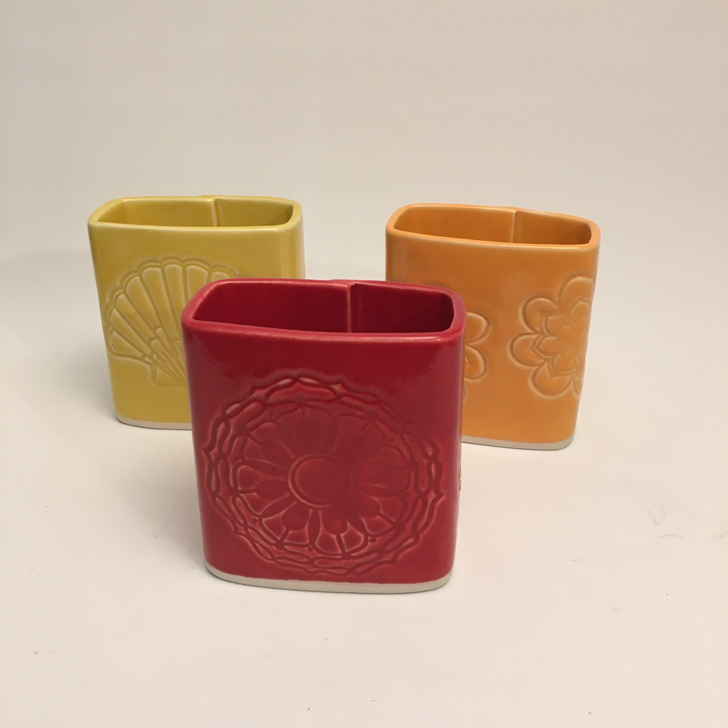 Yellow Short Rectangle Vase by Berls & McConnell - © Blue Pomegranate Gallery