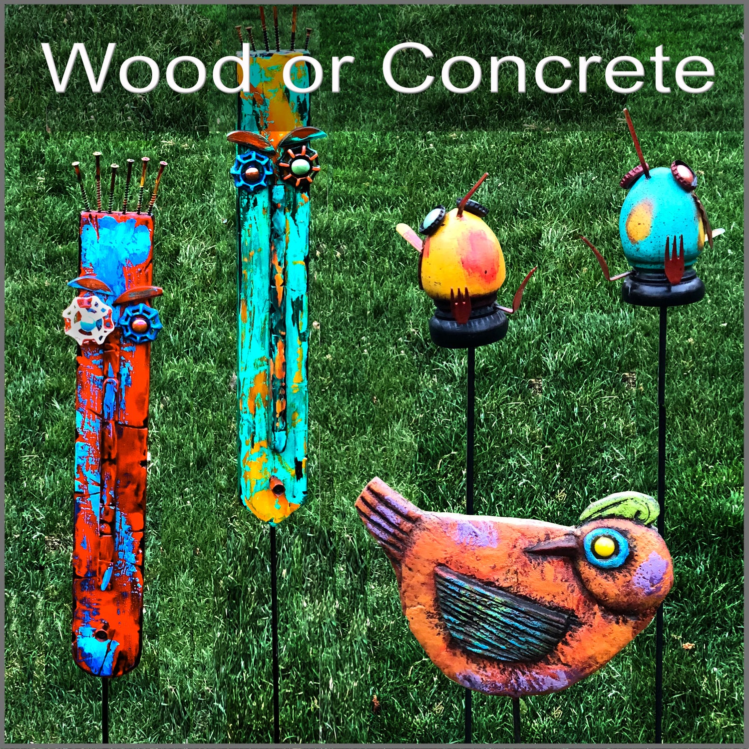 Garden Pokes - Concrete or Wood