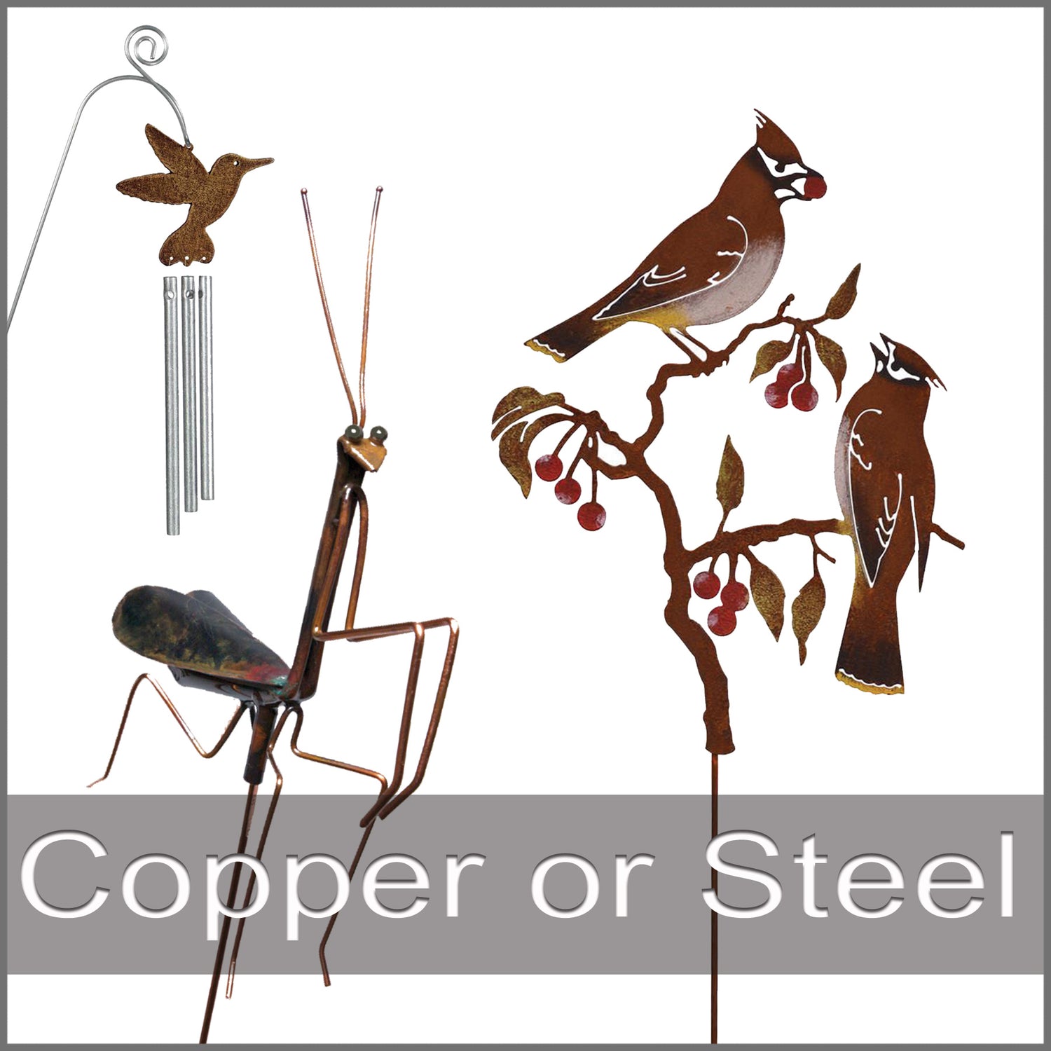 Garden Pokes - Steel & Copper