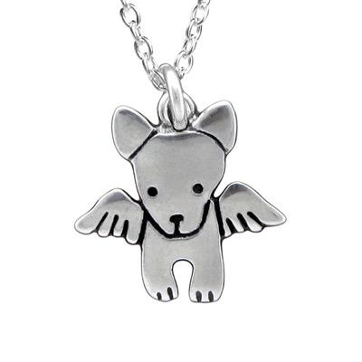 SM Sterling Silver Angel Dog Necklace by Mark Poulin - © Blue Pomegranate Gallery