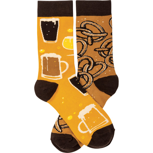 Beer & Pretzels Socks from Primitives by Kathy - © Blue Pomegranate Gallery
