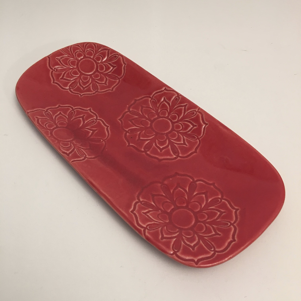 Red Flower Tray by McConnell - © Blue Pomegranate Gallery