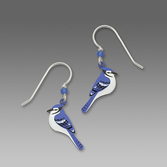 1350 Blue Jay side view Earrings by Barbara MacCambridge - © Blue Pomegranate Gallery