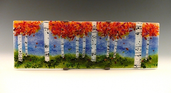 5 x 15" Aspen Grove Platter by Laura Johnson - © Blue Pomegranate Gallery