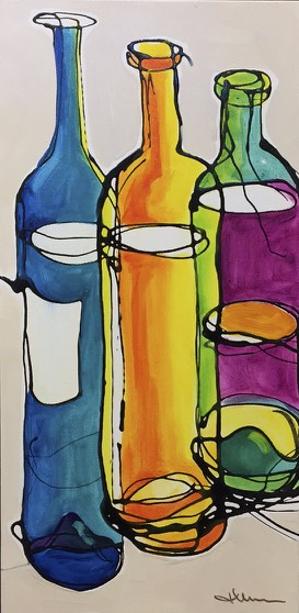 Colorful Bottles 2 by Jean Mason - © Blue Pomegranate Gallery