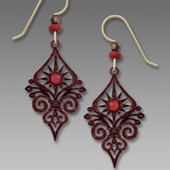 7753 Red Deco Sunburst Earrings by Barbara MacCambridge - © Blue Pomegranate Gallery