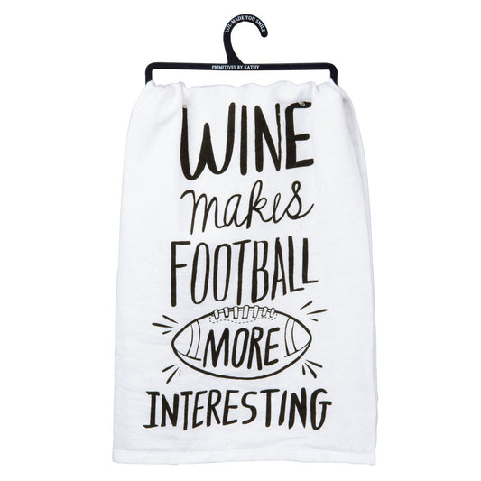 Wine Football - Dish Towel from Primitives by Kathy - © Blue Pomegranate Gallery