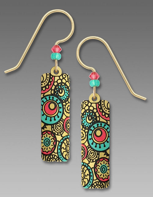 7653 Column with Whimsy Circles & Patterns Earrings by Barbara MacCambridge - © Blue Pomegranate Gallery