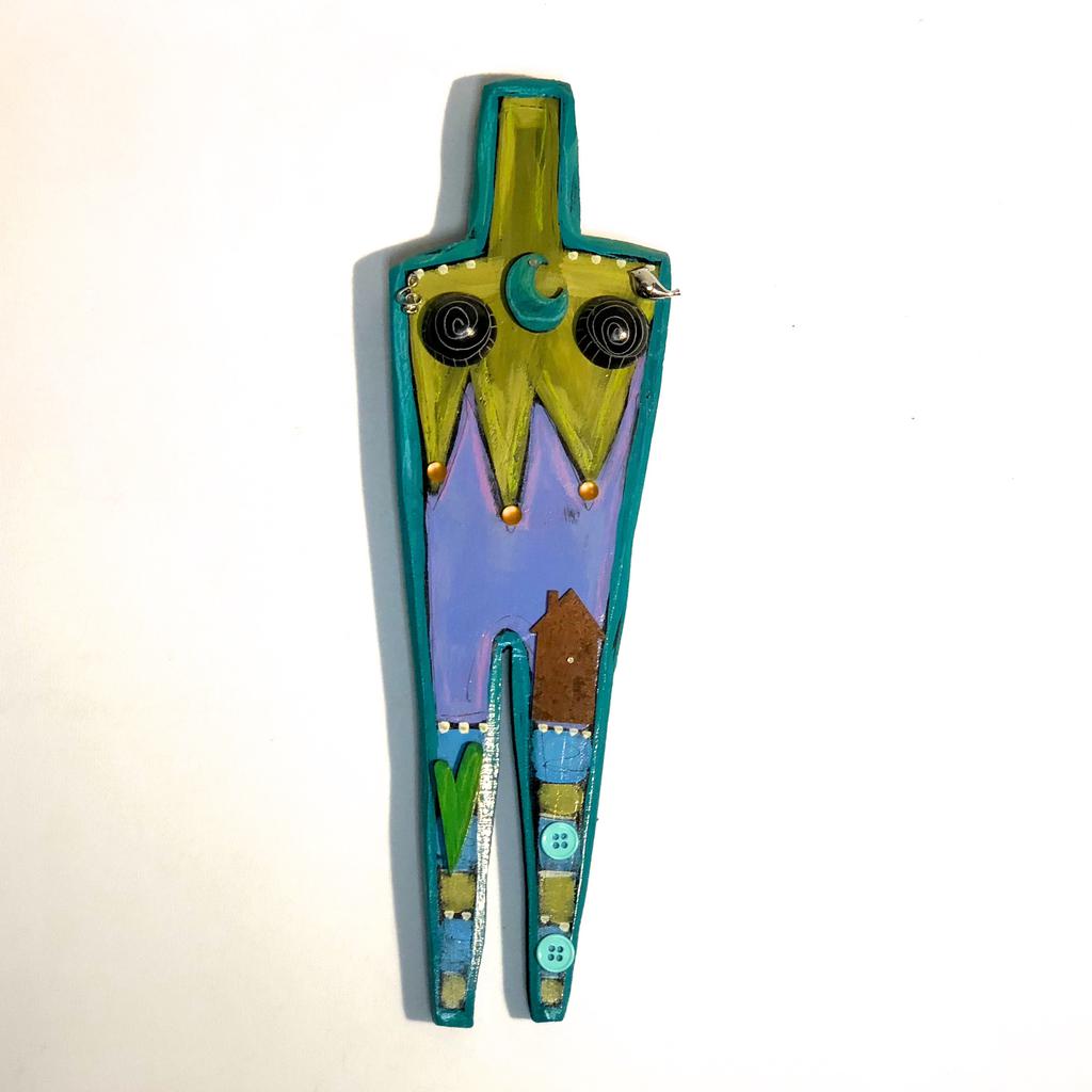 Natural Wood hand painted beauties. By E. Drumm. Wall hanging 14”x5” - © Blue Pomegranate Gallery