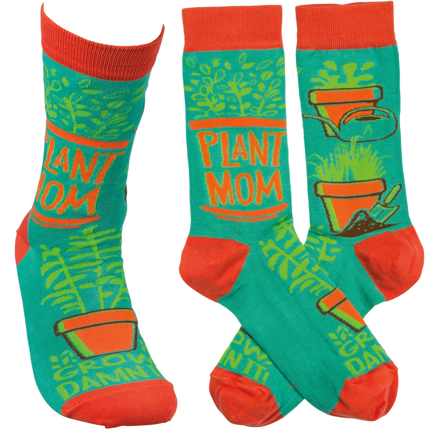 Plant Mom Grow Socks from Primitives by Kathy - © Blue Pomegranate Gallery