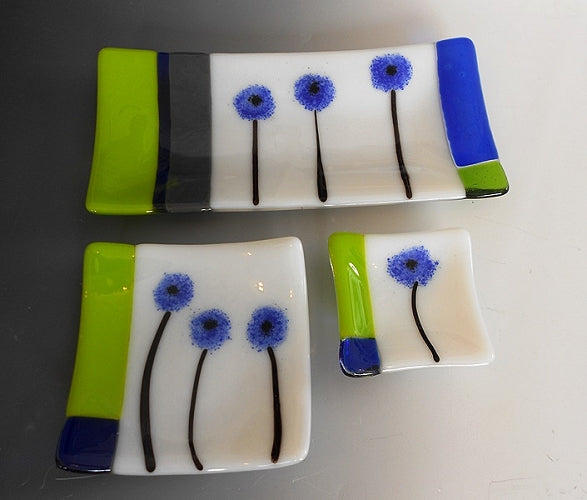 Blue Poppy Dish by Lisa Becker - © Blue Pomegranate Gallery