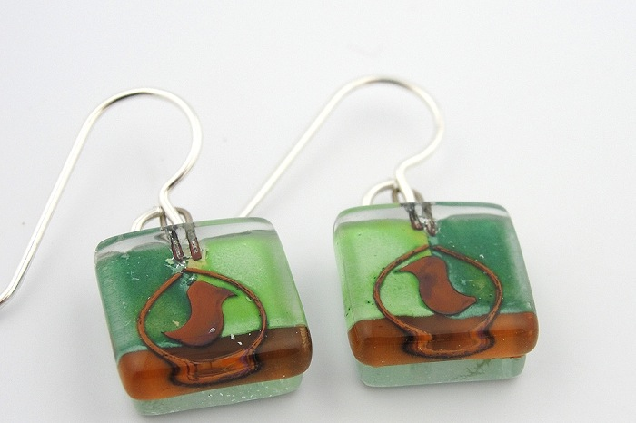 Oven Bird Earrings by Edo Mor - © Blue Pomegranate Gallery