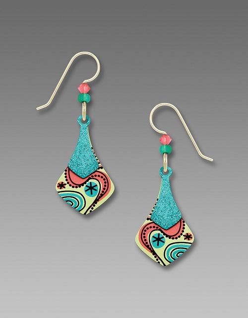 7810 Necktie retro swirl Coral Earrings by Barbara MacCambridge - © Blue Pomegranate Gallery