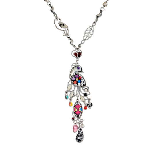 Silvern Bird of Paradise Necklace by Yoolie - © Blue Pomegranate Gallery