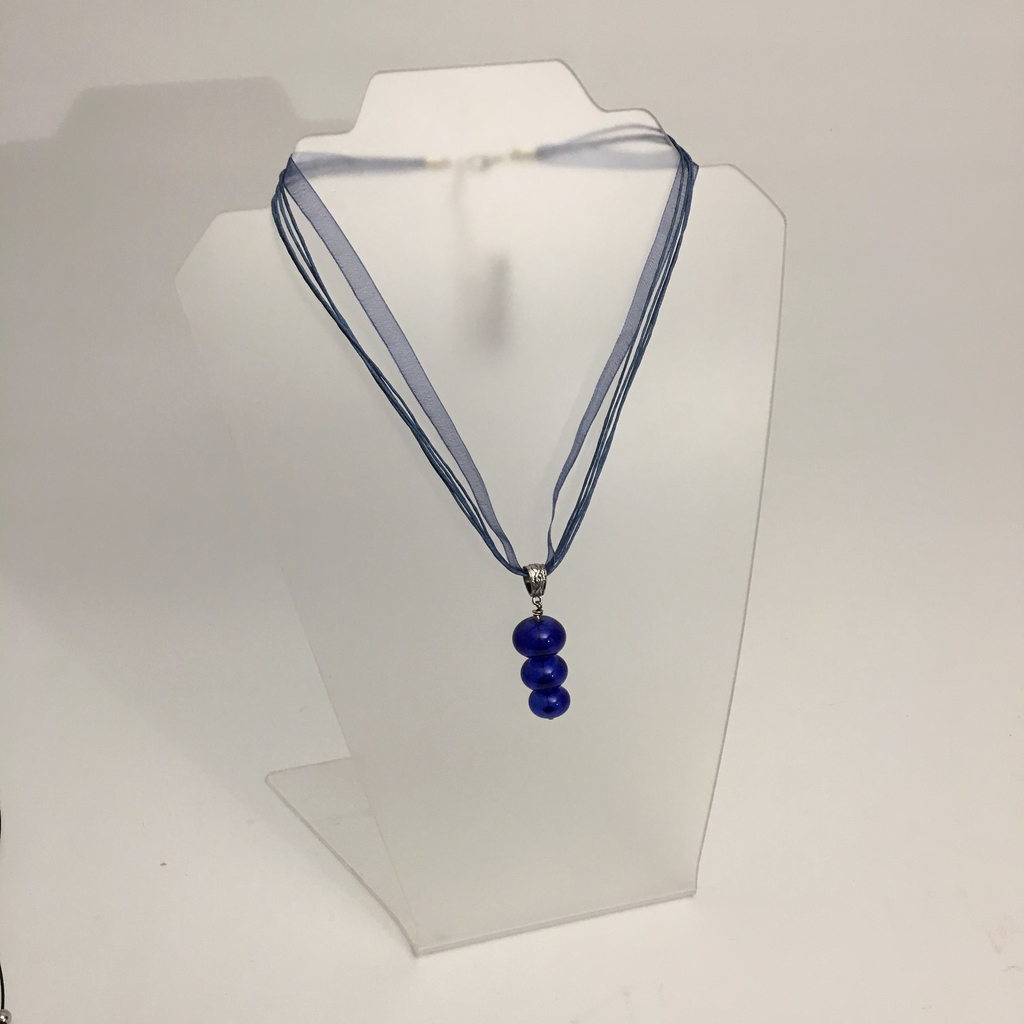 Cobalt 3 Bubble Glass Bead Necklace by Charmaine Jackson - © Blue Pomegranate Gallery