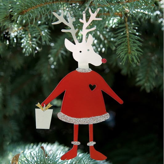 Santa Reindeer Ornament by Sondra Gerber - © Blue Pomegranate Gallery