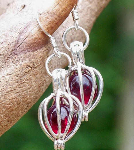 Ruby Silver Drop Earrings by Laura Bergman - © Blue Pomegranate Gallery
