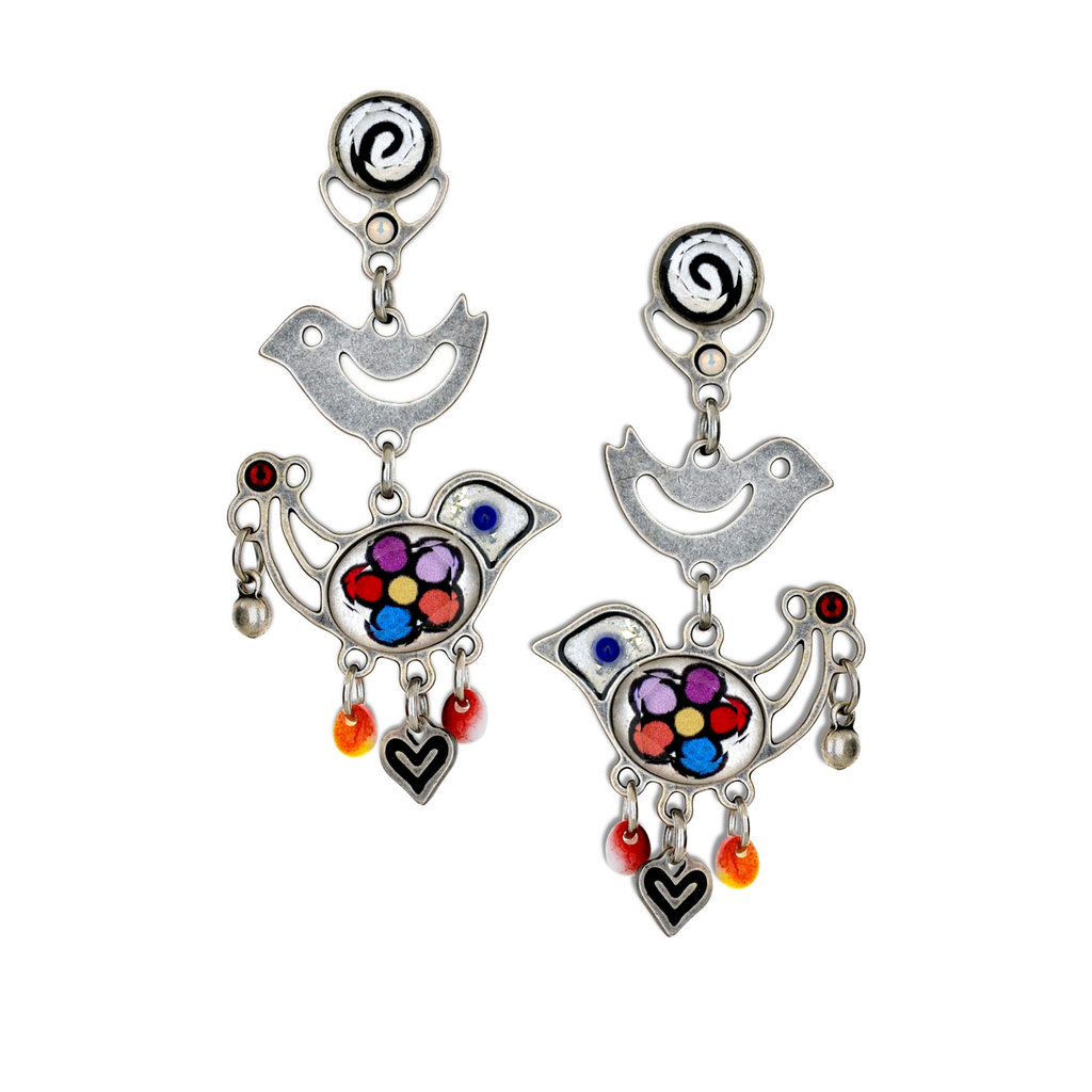 Silver Bird of Paradise Earrings by Yoolie - © Blue Pomegranate Gallery