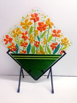 Flower Basket with stand by Anne Nye - © Blue Pomegranate Gallery