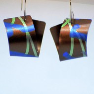 Anodized Aluminum, Sterling Silver Earrings by Jon Klar - © Blue Pomegranate Gallery