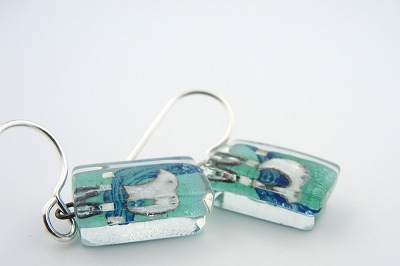 Aqua Moon Earrings by Edo Mor - © Blue Pomegranate Gallery