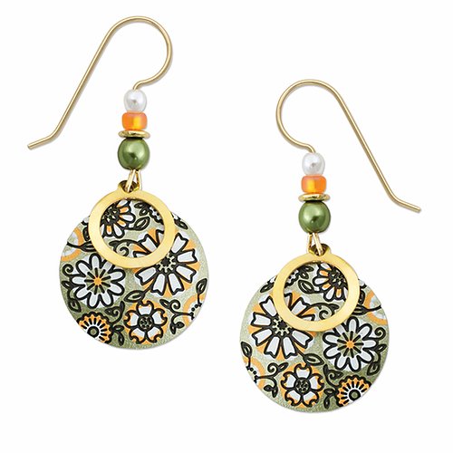 7736 GP circle over olive Earrings by Barbara MacCambridge - © Blue Pomegranate Gallery
