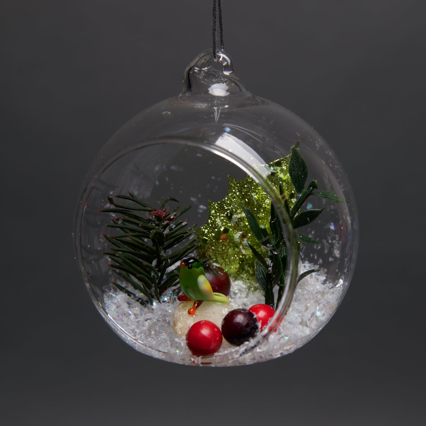 MED Glass Terrarium Ornament Winter scene 4" - © Blue Pomegranate Gallery