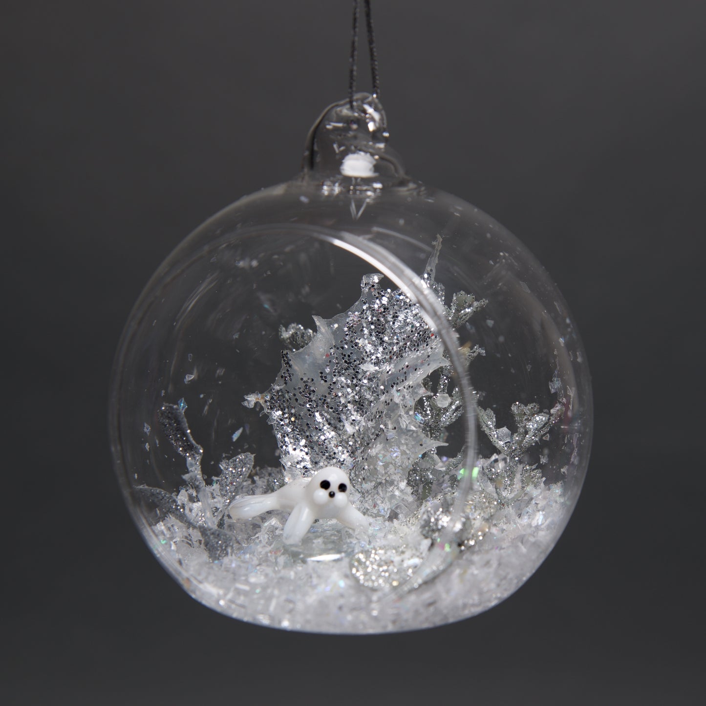 MED Glass Terrarium Ornament Winter scene 4" - © Blue Pomegranate Gallery