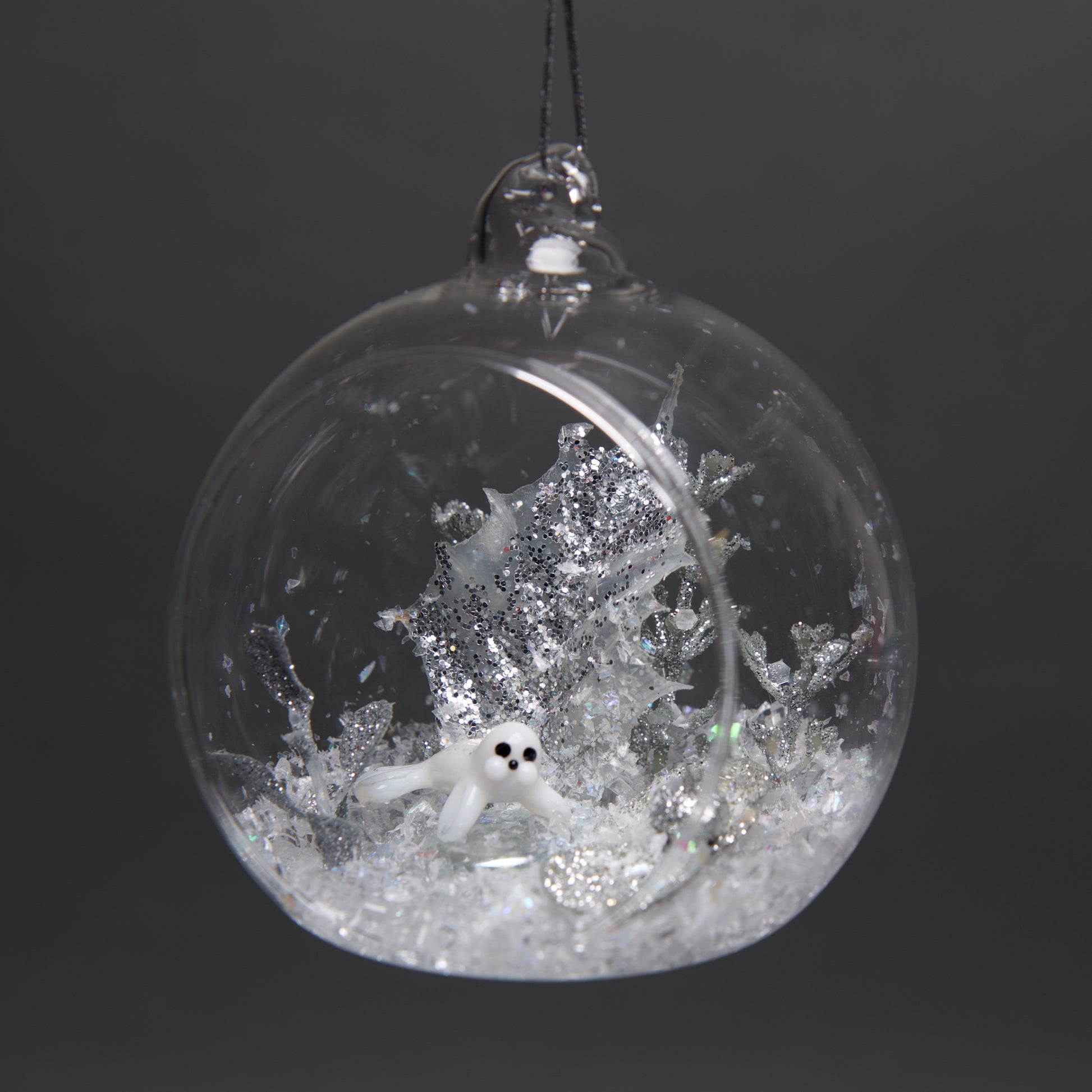 MED Glass Terrarium Ornament Winter scene 4" - © Blue Pomegranate Gallery