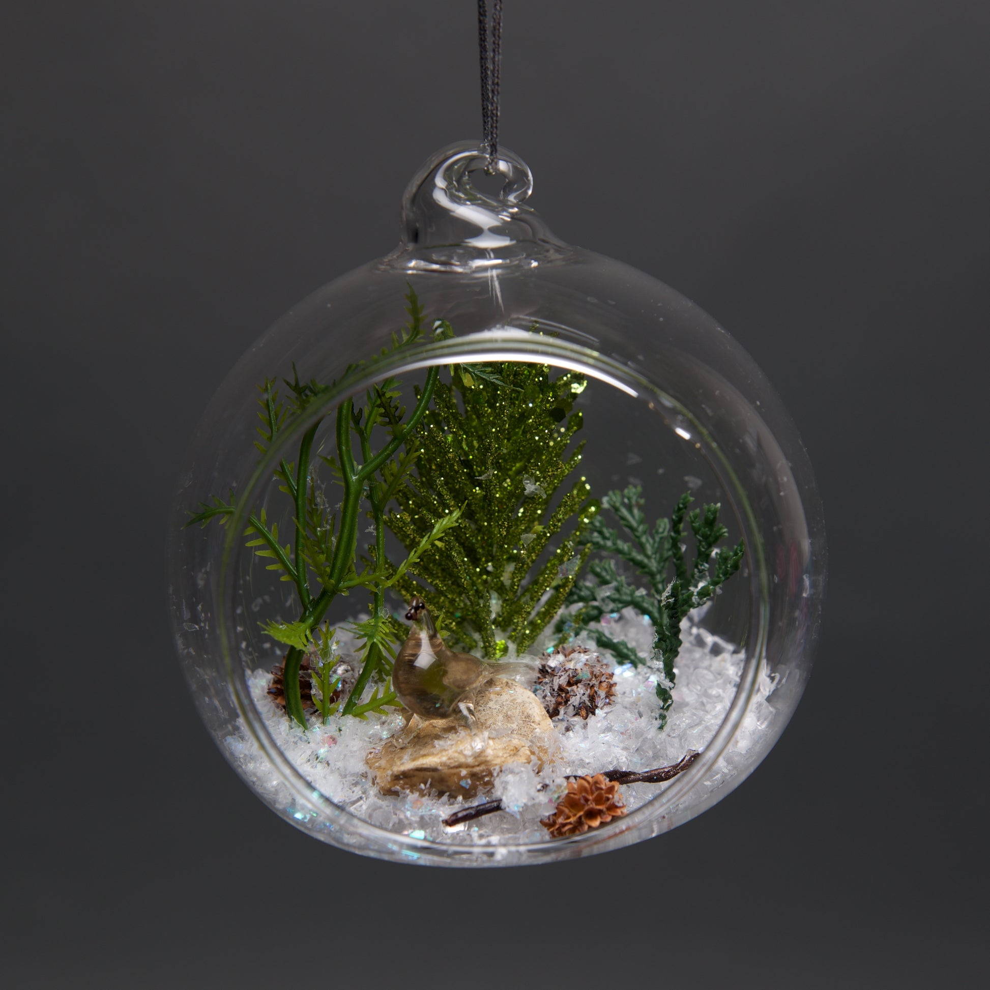 MED Glass Terrarium Ornament Winter scene 4" - © Blue Pomegranate Gallery