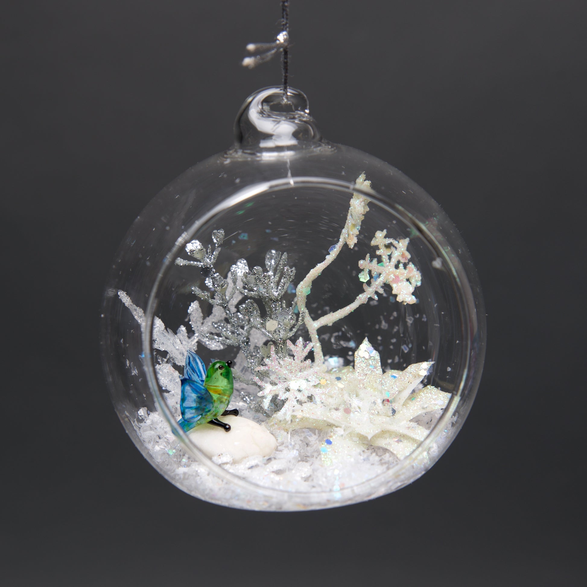 MED Glass Terrarium Ornament Winter scene 4" - © Blue Pomegranate Gallery