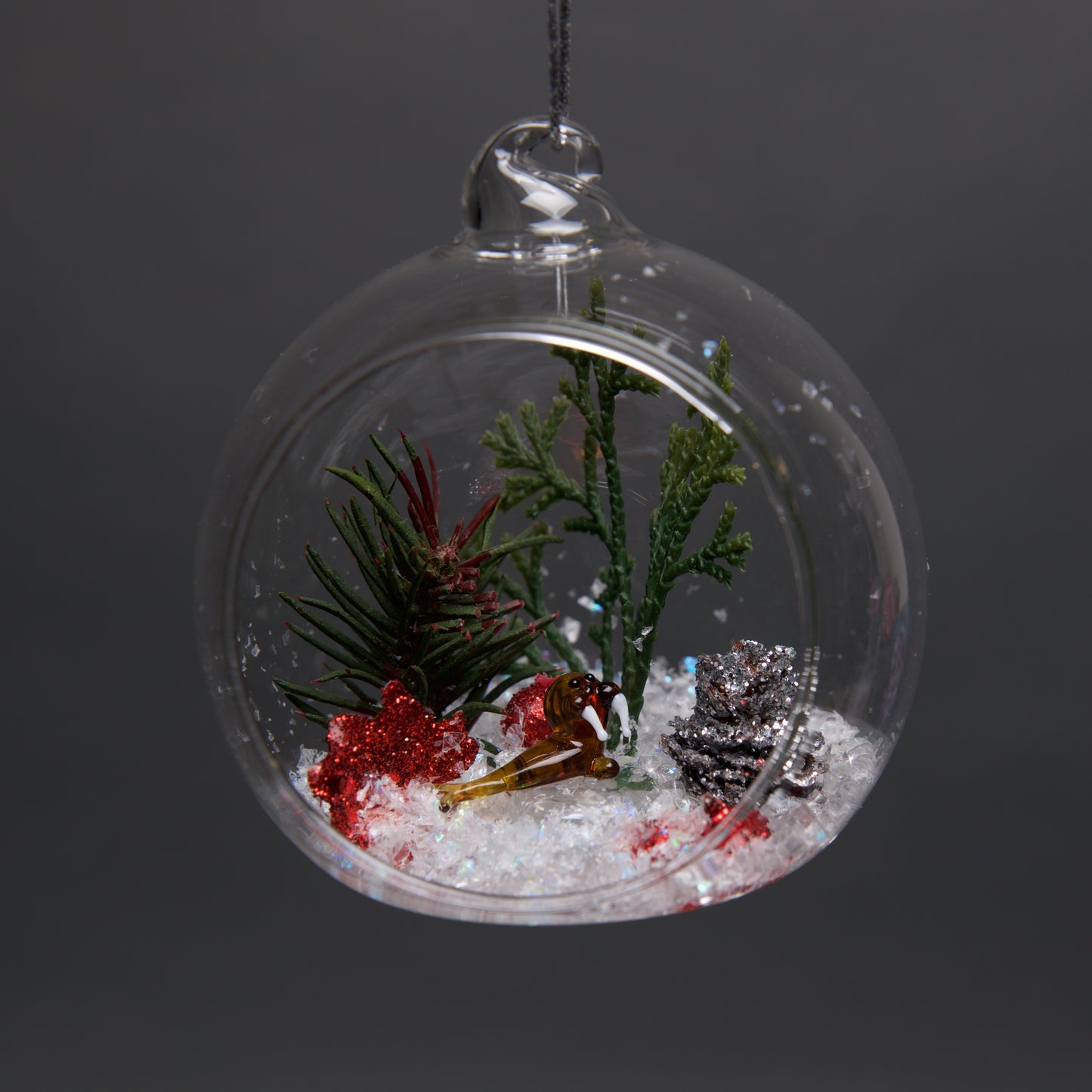 MED Glass Terrarium Ornament Winter scene 4" - © Blue Pomegranate Gallery