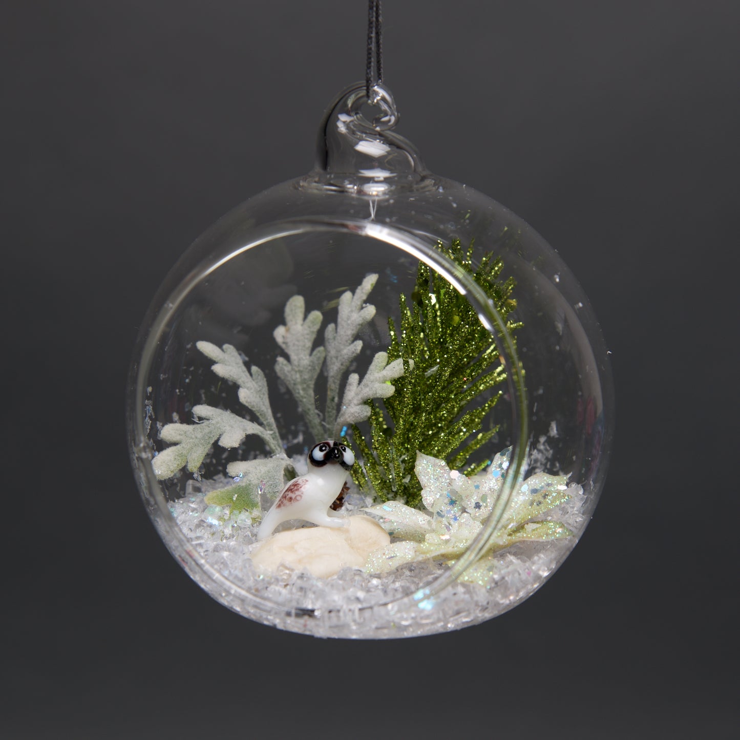 MED Glass Terrarium Ornament Winter scene 4" - © Blue Pomegranate Gallery