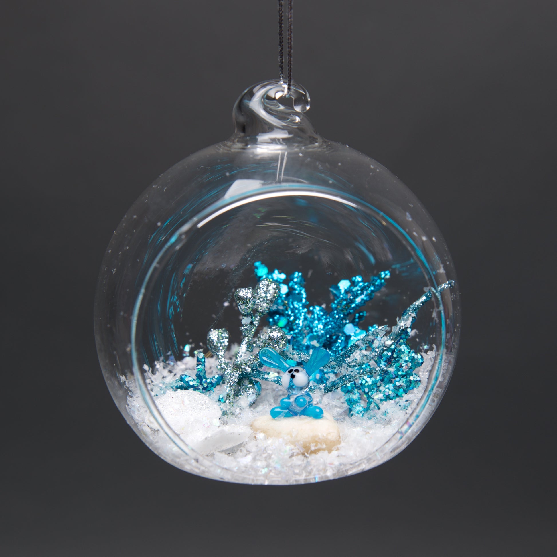 MED Glass Terrarium Ornament Winter scene 4" - © Blue Pomegranate Gallery