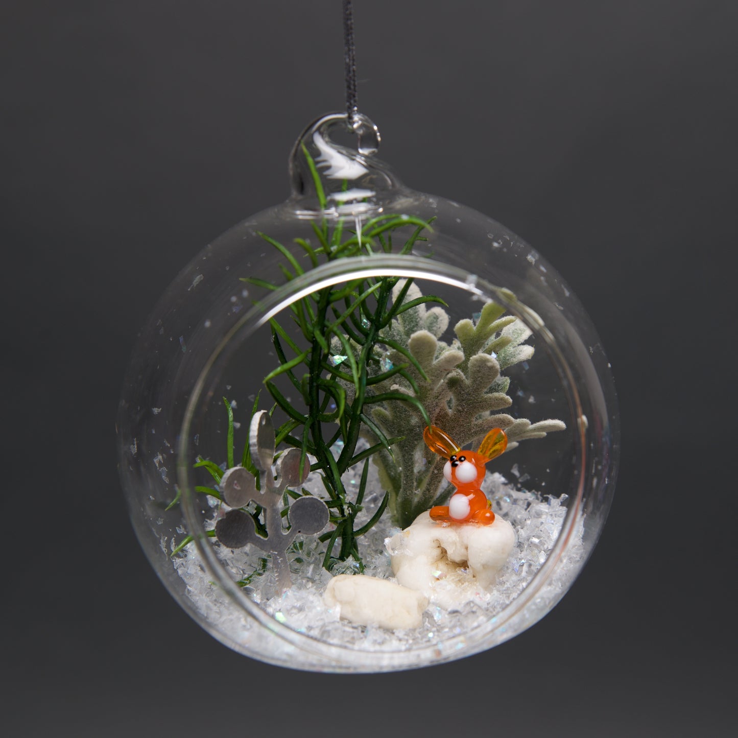 MED Glass Terrarium Ornament Winter scene 4" - © Blue Pomegranate Gallery